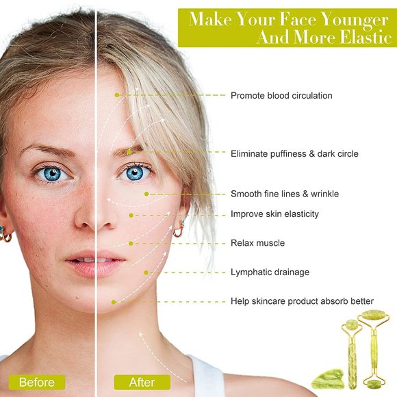 3 Jade Roller Gua Sha Gift Set with Cute Travel Size Mini Roller - Picture 5 of 7